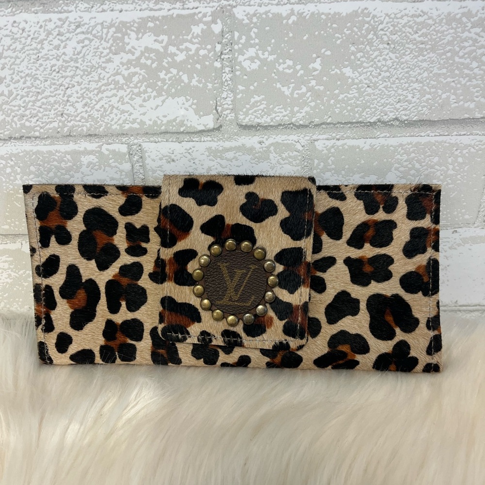 Keep It Gypsy Upcycled Leopard Leather Large Wallet